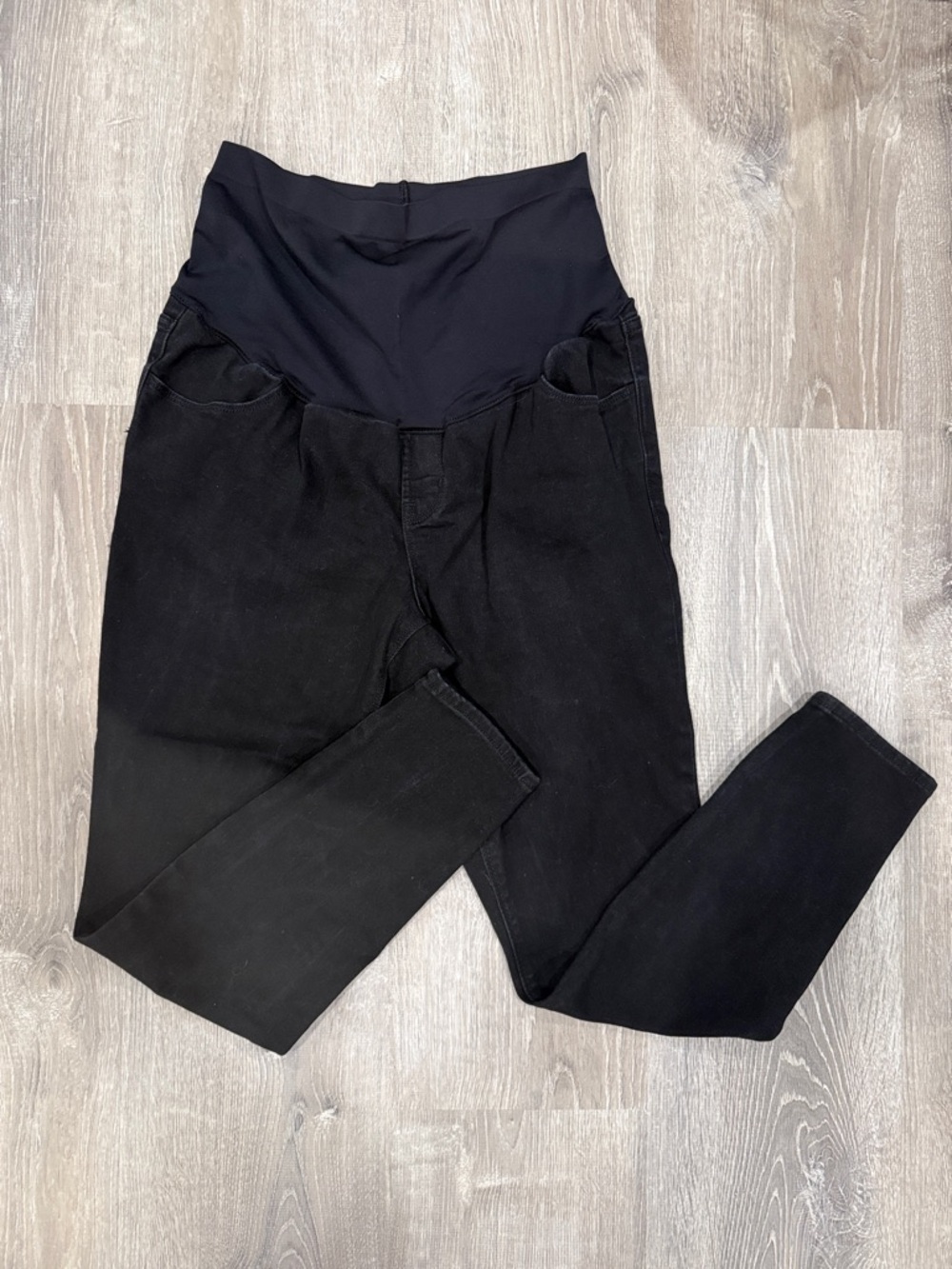 Black Maternity Skinny Jeans with Stretch Waistband, Size 14 - Picture 4 of 6
